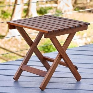 Foldable Wooden Side Table – Compact 13 x 13 Inch Coffee/Utility Table
