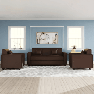 Elegant Brown 3+1+1 Seater Sofa Set – Modern Aesthetic Design