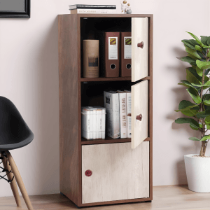 Modern 3-Door Wooden Storage Cabinet for Home & Office – Sturdy, Stylish & Easy to Assemble